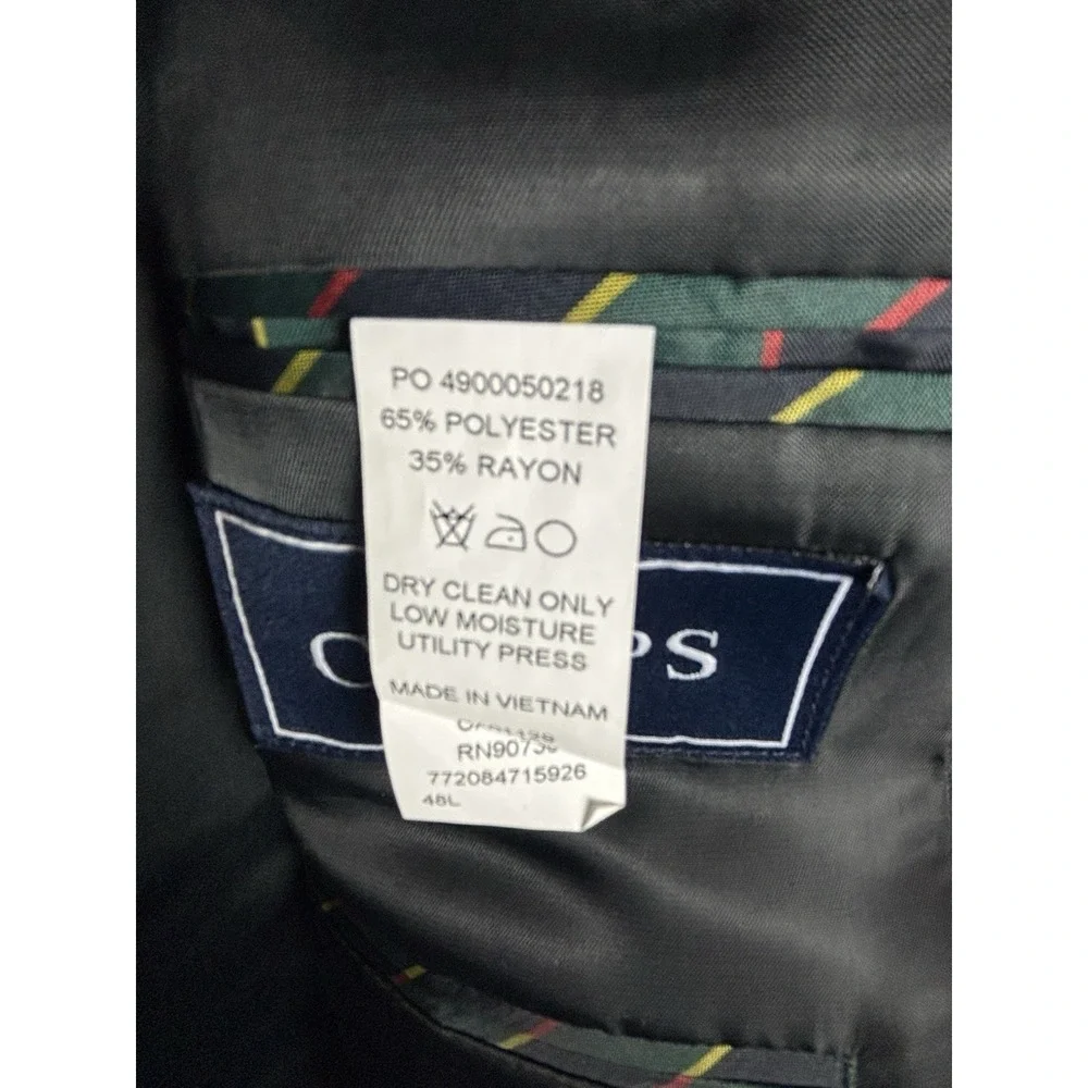Chaps Mens 48L Sport Coat‎ Navy Blue 2 Button Jacket Office Preppy NWOT